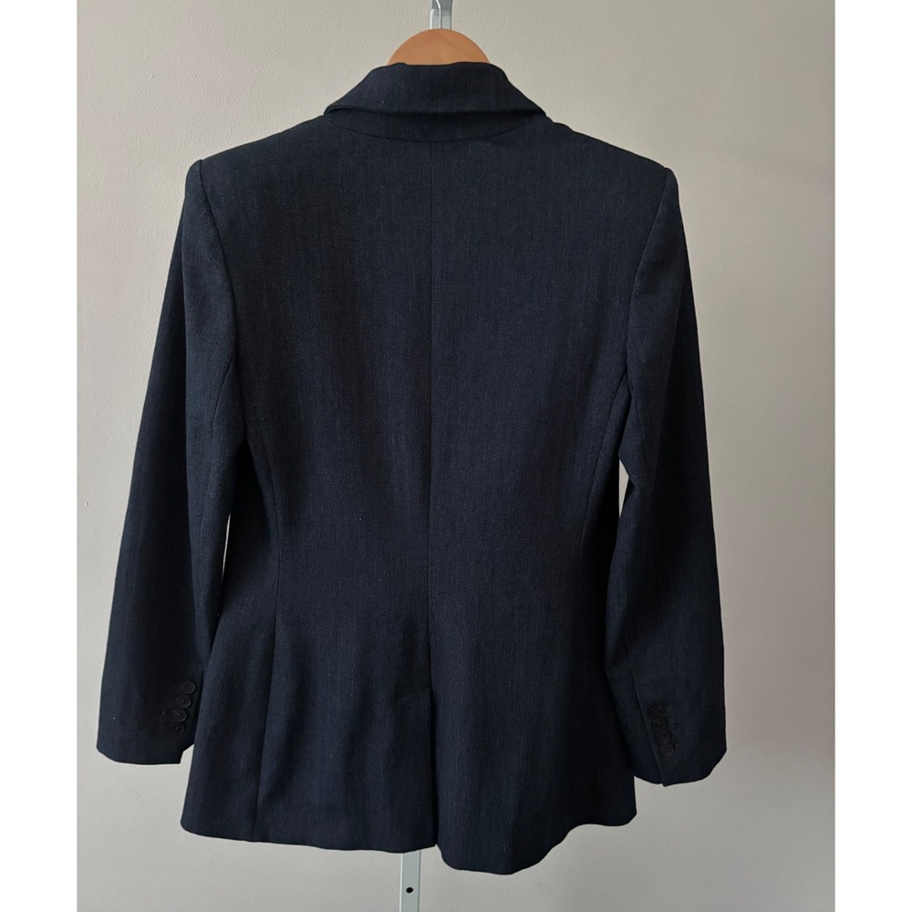 Polished Professional Blazer Size M Dark Wash Editor Lined w/ Vent & Structure - Picture 9 of 13